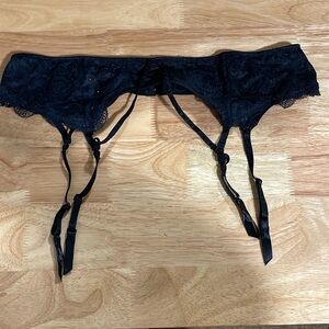 La SENZA Black Lace Garter Belt with Satin Straps